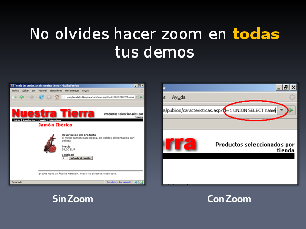 Zoom en la pantalla