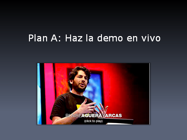 Plan A: Haz la demo en vivo
