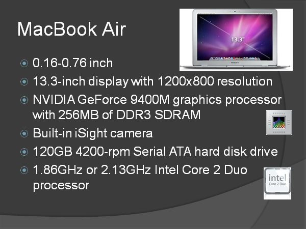 ¿Os imagináis a Steve Jobs presentando el Mac Book Air con esta transparencia?