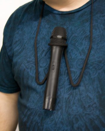Soporte de cuello para micrófono de mano